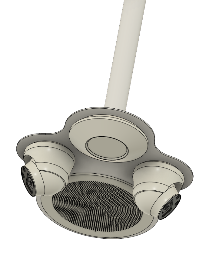Render of a 4 in 1 device mount