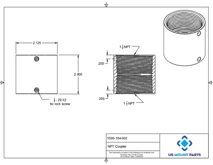 1-1/2" NPT Coupler