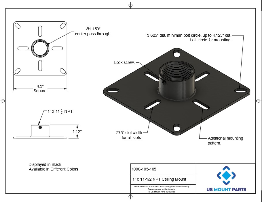 1" NPT Ceiling Mount