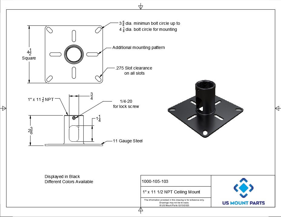 1" NPT Ceiling Mount with Window