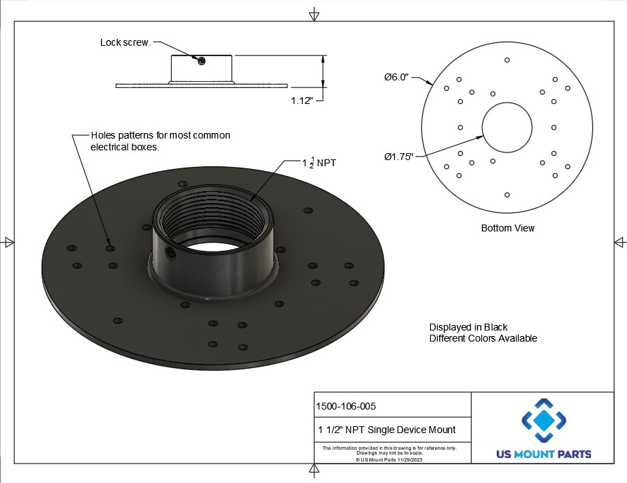 1-1/2" NPT PoE Camera Mount